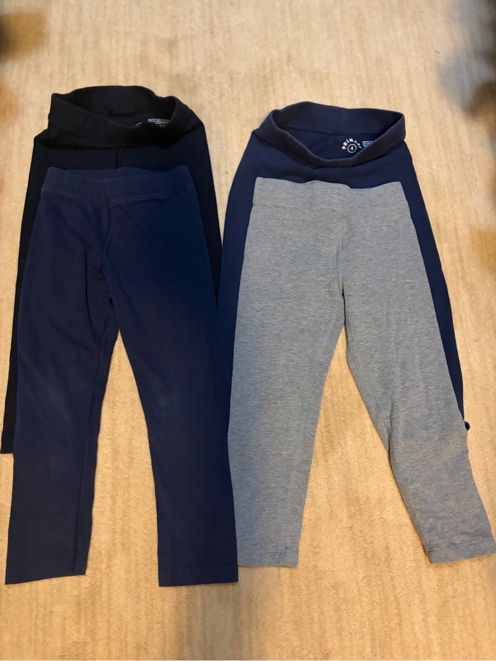 Primary 4-Pack Stretch Leggings - Navy, Grey, Black